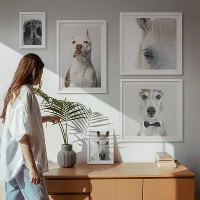 Portrete moderne de animale polyptic înrămat