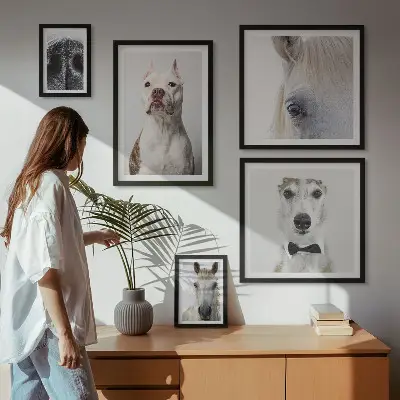 Portrete moderne de animale polyptic înrămat