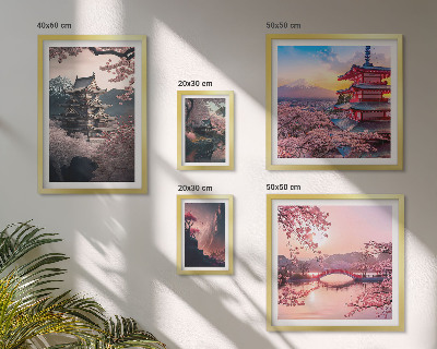 Decorațiune de perete set tablouri Peisaje japoneze cu cireși