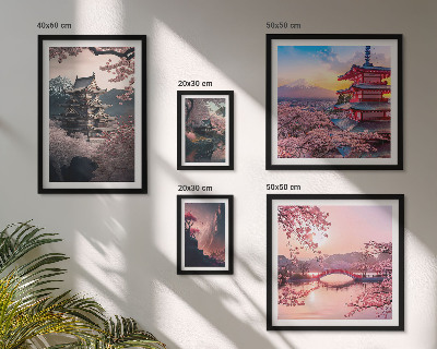 Decorațiune de perete set tablouri Peisaje japoneze cu cireși