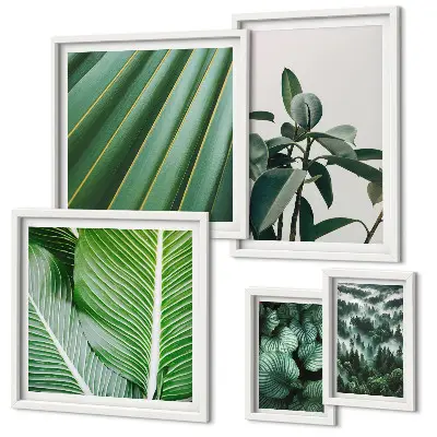 Set de tablouri decorative pentru perete inspirații cu plante tropicale