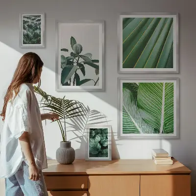 Set de tablouri decorative pentru perete inspirații cu plante tropicale
