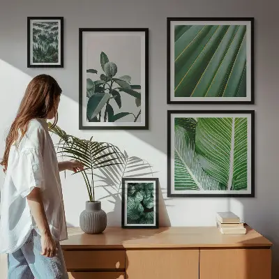 Set de tablouri decorative pentru perete inspirații cu plante tropicale