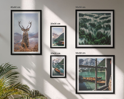 Polyptic înrămat Munți, animale sălbatice, natură