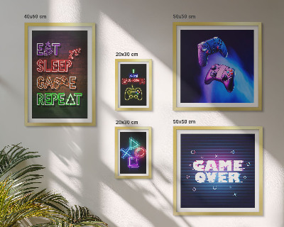 Decorațiune de perete set tablouri Teme de jocuri pe calculator cu neon
