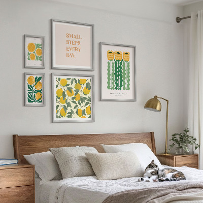 Decorațiune de perete set tablouri Flori citrice sloganuri pozitive