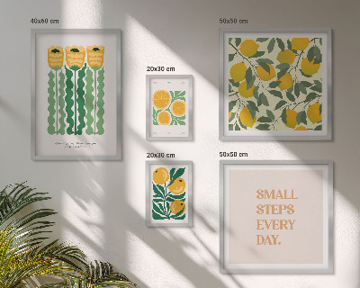 Decorațiune de perete set tablouri Flori citrice sloganuri pozitive