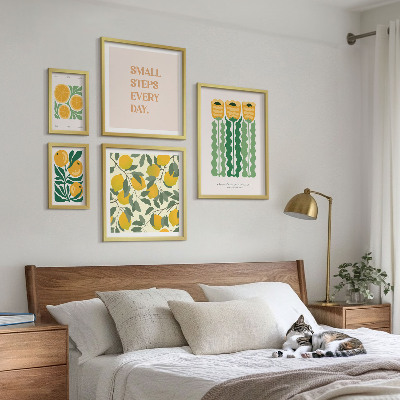 Decorațiune de perete set tablouri Flori citrice sloganuri pozitive