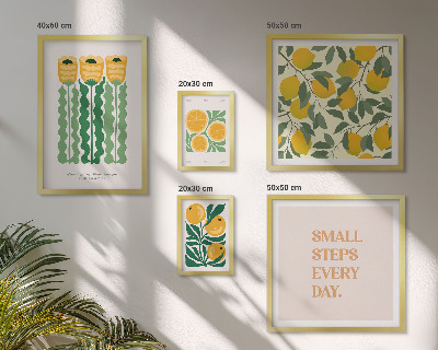 Decorațiune de perete set tablouri Flori citrice sloganuri pozitive