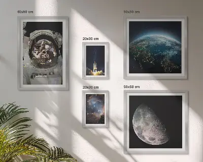 Descoperirile spațiale ale astronauților tablou poliptic înrămat