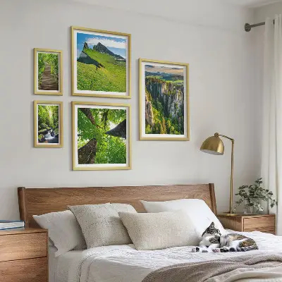 Set tablouri decorative de perete peisaje verzi cu poteci naturale