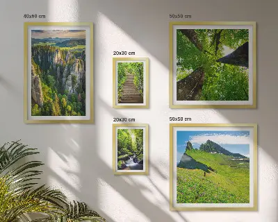 Set tablouri decorative de perete peisaje verzi cu poteci naturale