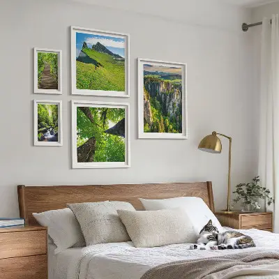 Set tablouri decorative de perete peisaje verzi cu poteci naturale