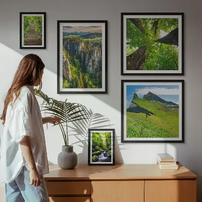 Set tablouri decorative de perete peisaje verzi cu poteci naturale