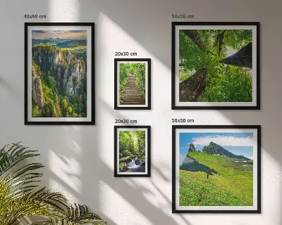 Set tablouri decorative de perete peisaje verzi cu poteci naturale