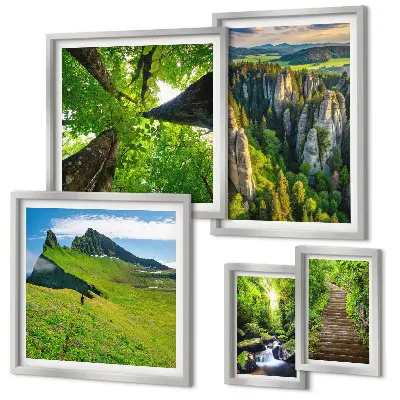 Set tablouri decorative de perete peisaje verzi cu poteci naturale