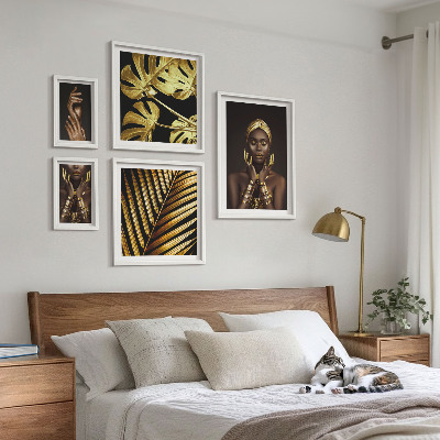 Decorațiune de perete set tablouri Portrete de femei în natură în stil glamour