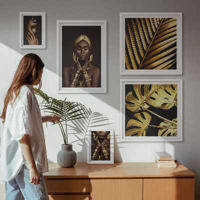 Decorațiune de perete set tablouri Portrete de femei în natură în stil glamour