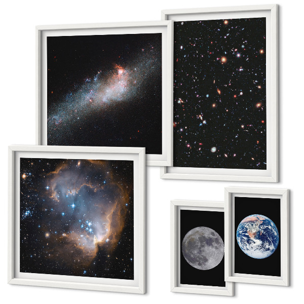 Decorațiune de perete set tablouri Peisaje cosmice ale galaxiei