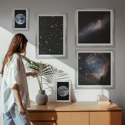Decorațiune de perete set tablouri Peisaje cosmice ale galaxiei