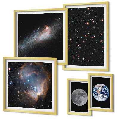 Decorațiune de perete set tablouri Peisaje cosmice ale galaxiei