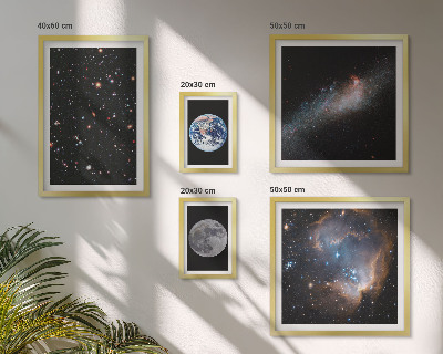 Decorațiune de perete set tablouri Peisaje cosmice ale galaxiei
