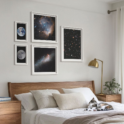 Decorațiune de perete set tablouri Peisaje cosmice ale galaxiei