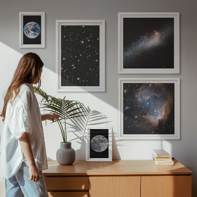 Decorațiune de perete set tablouri Peisaje cosmice ale galaxiei