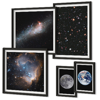 Decorațiune de perete set tablouri Peisaje cosmice ale galaxiei