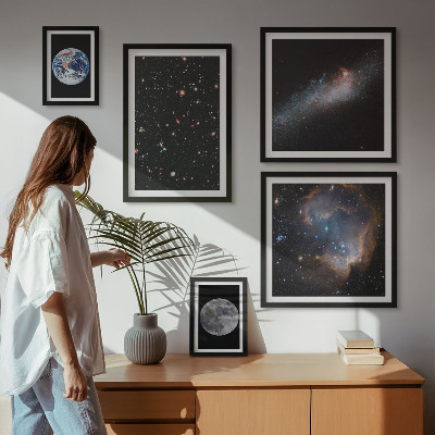 Decorațiune de perete set tablouri Peisaje cosmice ale galaxiei