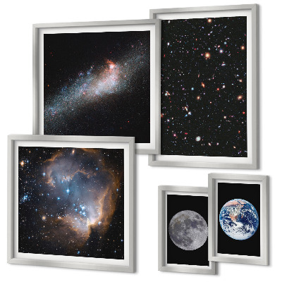Decorațiune de perete set tablouri Peisaje cosmice ale galaxiei