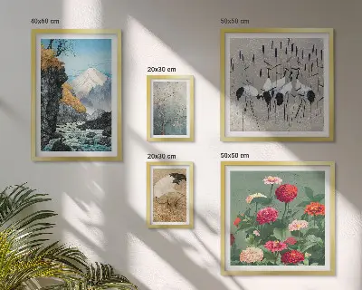 Set de tablouri decorative pentru perete cu peisaje naturale și flori