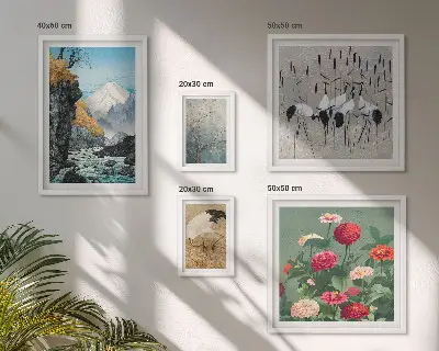 Set de tablouri decorative pentru perete cu peisaje naturale și flori