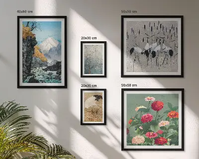 Set de tablouri decorative pentru perete cu peisaje naturale și flori