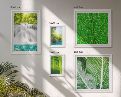 Polyptic înrămat Cascade tropicale de palmieri