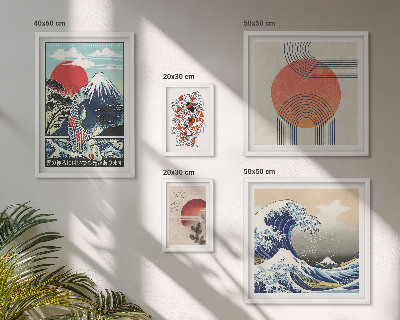 Decorațiune de perete set tablouri Motive de artă japoneză valuri