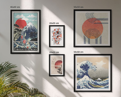 Decorațiune de perete set tablouri Motive de artă japoneză valuri