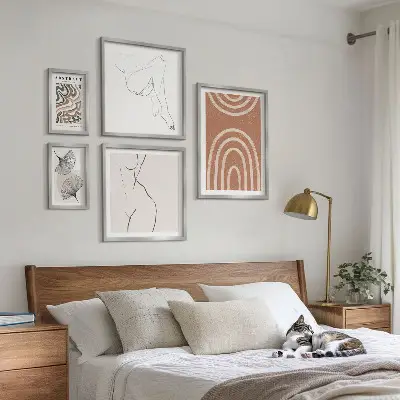 Figuri abstracte elegante tablou poliptic înrămat
