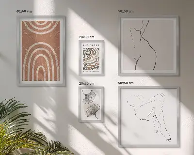 Figuri abstracte elegante tablou poliptic înrămat