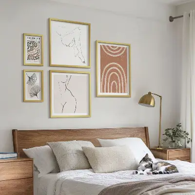 Figuri abstracte elegante tablou poliptic înrămat