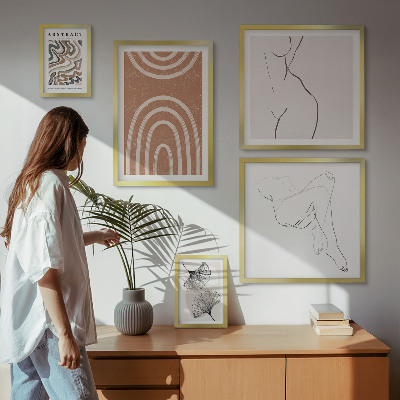 Polyptic înrămat Figuri abstracte elegante
