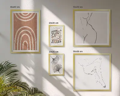 Figuri abstracte elegante tablou poliptic înrămat