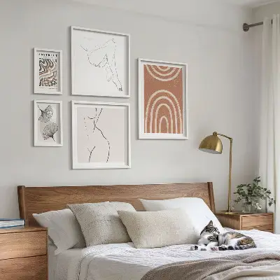 Figuri abstracte elegante tablou poliptic înrămat