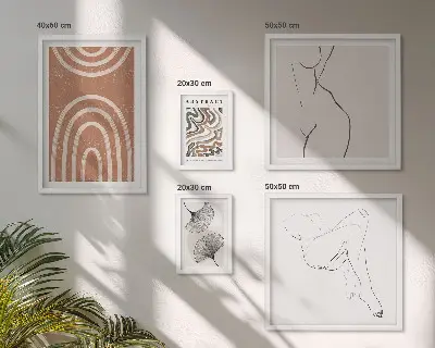 Figuri abstracte elegante tablou poliptic înrămat