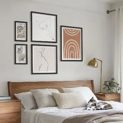 Figuri abstracte elegante tablou poliptic înrămat