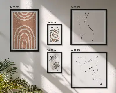 Figuri abstracte elegante tablou poliptic înrămat