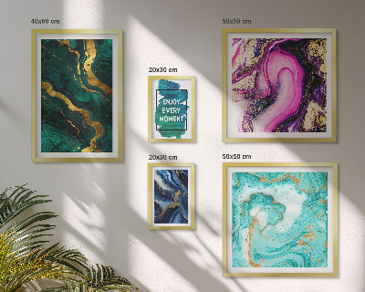 Decorațiune de perete set tablouri Modele abstracte cu verde și violet