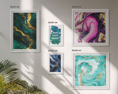 Decorațiune de perete set tablouri Modele abstracte cu verde și violet
