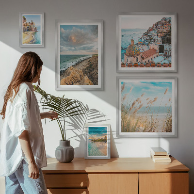 Decorațiune de perete set tablouri Peisaje de plajă ale lumii