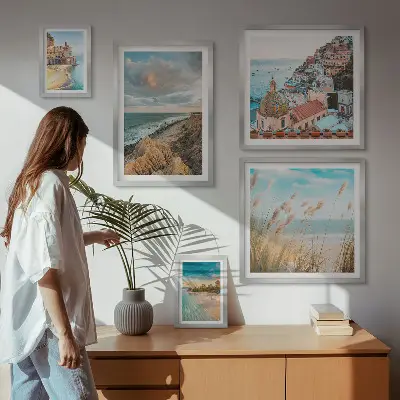 Set de tablouri decorative pentru perete peisaje de plajă din întreaga lume